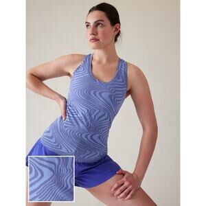 Athleta Blue Momemtum Space Dye Racerback Workout Tank Top Size S